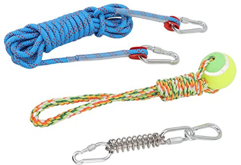 Spring Pole Dog Rope Toys Interactive Hanging Bungee Dog Toys with a Big Spring Pole Kit for Medium Large Dogs Bite Training Pull Exercise Solo Play