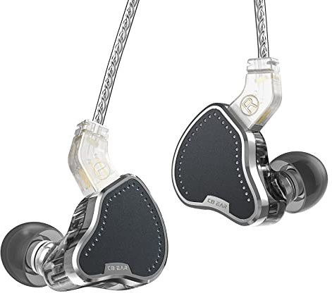 KB2208 HiFi In Ear Monitor Unità DD ad alte prestazioni Bassi potenti Auricolari in-ear Cavo staccabile Design 0.78MM 2PIN per musicista cantante batterista(Nero, senza microfono)