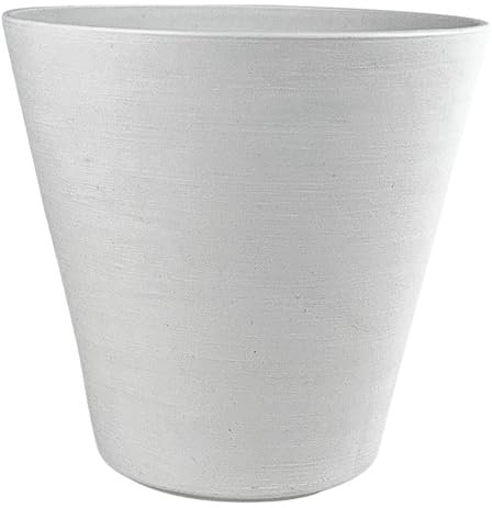 ECOMACETAS FLOWERPOT STORE Maceta para Exterior e Interior en Plástico Reciclado para Plantas. Macetero de diseño Moderno. Hoop 16cm diámetro. (Blanco, 1)
