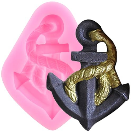 XMOLDNMS Schiffsanker Silikonform Anker Schokolade Fondant Formen für Kuchendekoration, Cupcake-Topper, Schokolade, Süßigkeiten, Polymerton, Gummipaste