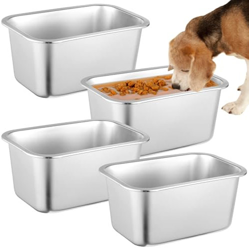 4 Pcs Large Dog Bowls, 2.64 Gallons Dog Food Water Bowls, Stainless Steel Extra Large Dog Bowls, Metal Pet Bowls Rust Resistant Large Capacity for Pets Dogs