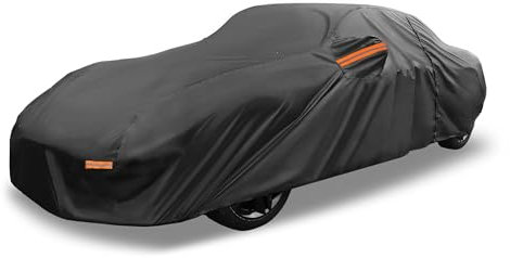 Partuto Car Cover Waterproof All Weather Sun Rain Protection Full Exterior Cover for Mazda MX-5 Miata 190T-PU Black with Left Side Zippers