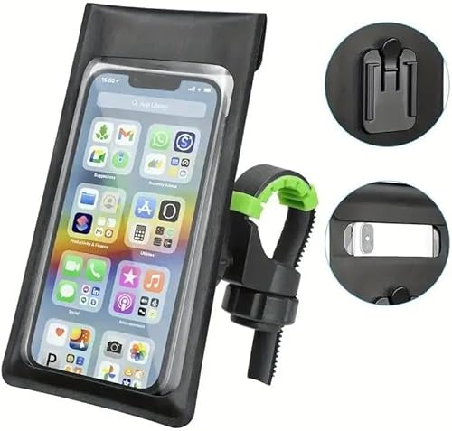 Handle Bar Waterproof Phone Holder For Bikes, Bicycle Handlebar Frame Bag, upto 6.8 inch Universal Compatibility Cell Phone Mount 360 Rotatable feature with TPU Touch Screen & Rain Cover Bag for Phone