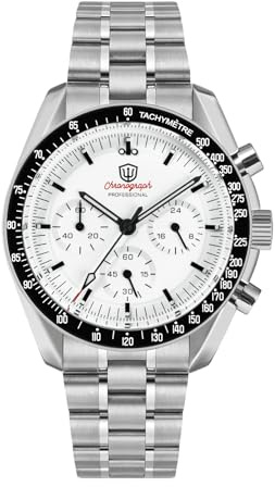 watchdives WD1860 WD1861 WD1863 Herren Chronograph, Japanisches VK63 Quarz Sportuhr, 40 mm Bubble Saphirglas Armbanduhr, 100 M Taucheruhr mit Edelstahlarmband