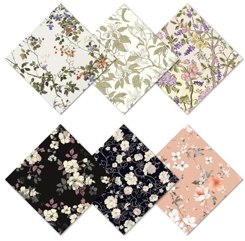 CREATCABIN 6 paquete de Paño de Limpieza con Flores Vintage, Paño de Microfibra Suave Y Multicolor para Limpiar Gafas, Paño Grueso Y Reutilizable para Gafas, Cámara, Teléfono Móvil, Pantallas de 6.1x6