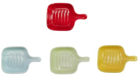 PRETYZOOM Ensemble De 4 Plats À Condiments En Céramique Pour Restaurant À Domicile Assiette Dassaisonnement Plateau À Trempette Créatif Plat À Huile Assiette À Cornichons Facile À Nettoyer