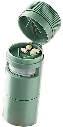 KANLVU Triturador De Pastillas, Partidor De Pastillas Corta Pastillas Con Seguridad, Vitaminas, Cortador De Pastillas Para Pastillas Pequeñas O Grandes(Verde)