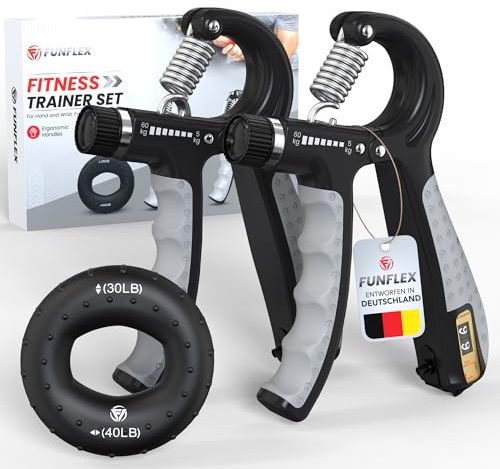 Allenatore Mano Dita, Set 2 Pezzi Trainer Forza Presa, Resistenza Regolabile 5-60kg, Grip Ring, Trainer Dita, Allenamento Forza Mano Avambraccio, Attrezzo Fitness