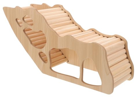 Hamster Wooden House Hideout for Sleeping, Climbing and Play Cave | Wooden Cave Design, Stylish Decorative Piece, Suitable for Hamster Habitat, Brown Finish for Mouse Use