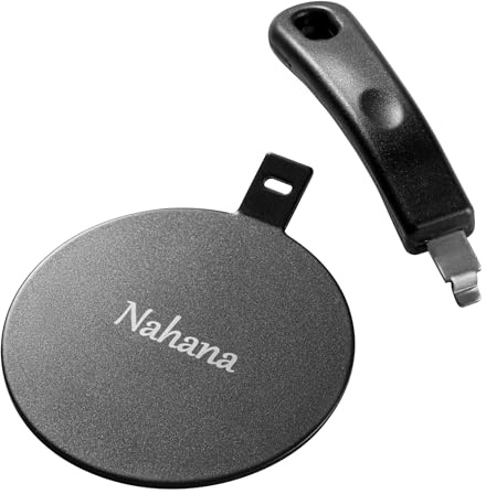 Nahana® Adaptador de Inducción Universal 14 cm con Mango Desmontable – Disco Difusor de Calor en Acero Inoxidable para Cocinas de Inducción, Gas y Vitrocerámicas - Negro (Negro)
