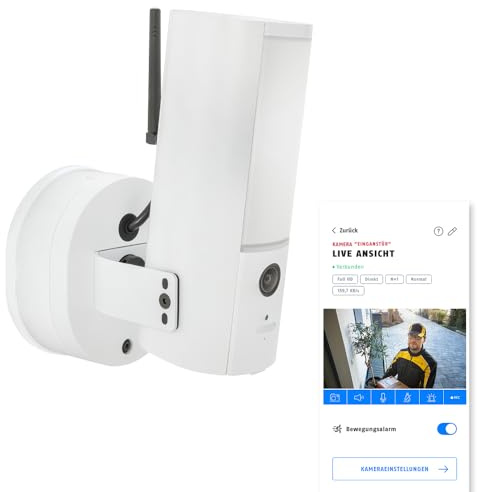 ABUS WLAN Außenkamera PPIC46520 mit LED-Leuchte - QHD/2K, IP66 | Personen-, Tier- & Autoerkennung, 1.000 Lumen, Farbnachtsicht, 2-Wege-Audio, 2,4 & 5 GHz, App-Steuerung