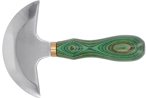 Acouto Cambie de Cabeza Redonda, Material de Acero Inoxidable, de Madera Artesanal de Alta Nitidez, Cuchillo de Cuero Portátil de Control Fácil, Herramienta de Recorte de Corte de