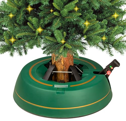 Kamai Stabiler Christbaumständer für Baumhöhe bis 2,5m, mit Fußpedal und Einseiltechnik, inkl. 2,5L Wassertank, Weihnachtsbaumständer mit Sicherheitssystem, Grün (Matt) (Baumhöhe bis 2,5m)
