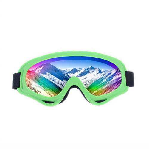 JIfengan Ski Goggles Snowboard Goggles - UV Adjustable Riding Offroad Protective Goggles, Cycling Motorcycle ATV Glasses For Youth Men Women Kids (Green)