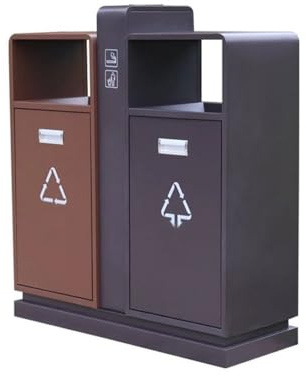 changgengyi bote de basura, Contenedor de basura metálico for exteriores con cenicero for zonas públicas