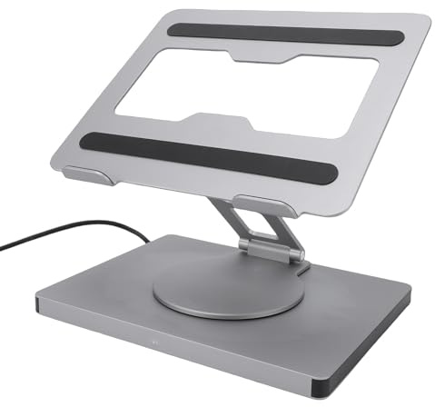 Annadue Docking Station per Laptop, Hub USB C 10 in 1 con Ricarica PD da 100 W, HDMI 4K, Gigabit Ethernet, Supporto Regolabile a 360 Gradi, per Ufficio Desktop Laptop