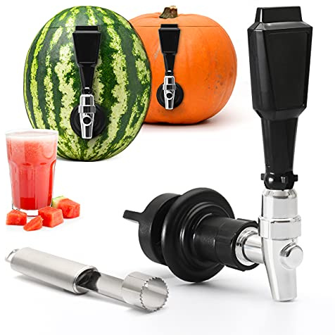 Bar Amigos - Kit con erogatore a rubinetto, ideale per anguria, zucca, ananas, tè ghiaccio, alcool e cocktail, per feste, con levatorsolo, per succo fai da te