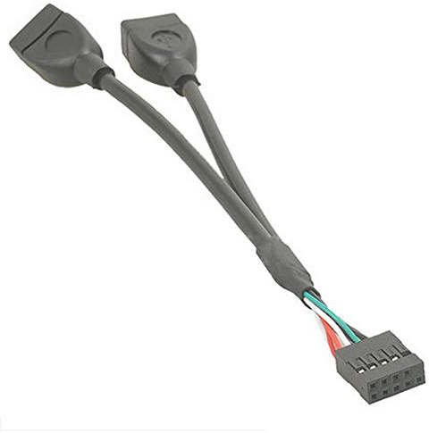Bolwins M15S - Cable Adaptador de 9 Pines a USB 2.0 Hembra - Divisor para Placa Base de PC, 15 cm