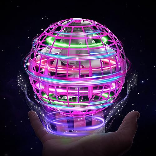 XINHOME Fliegender Ball 2025, Flying Balls mit Led-Beleuchtung, Orbi Drohne Orbit Ball Hover Spinner Toy Geschenke für Jungen Mädchen 6-12 Jahre Flying Orb Balls Spielzeug