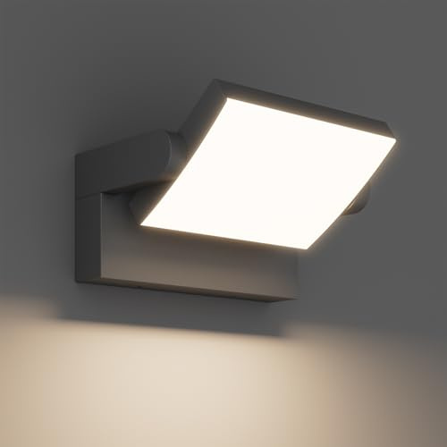 Klighten 24W Außenwandleuchte Außenlampe, Dunkelgrau, Neutral Weiß 4000K