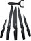 La Moustache - Cuchillos de Cocina Profesionales y Pelador【6 Piezas】 Set de Chef Antiadherente de Acero Inoxidable | Juego Ergonómico para Cortar Pan, Frutas, Verduras y Carnes (Negro)