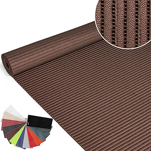 Badematte Weichschaummatte Bad- und Duschvorleger Antirutsch Badläufer Uni Braun 400x130cm
