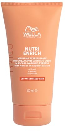 Wella Professionals Invigo Nutri Enrich -Máscarilla Exprés Efecto Calor -Nutre el pelo dañado -Anti encrespamiento -Vitamina E -Almendra y albaricoque 150ml