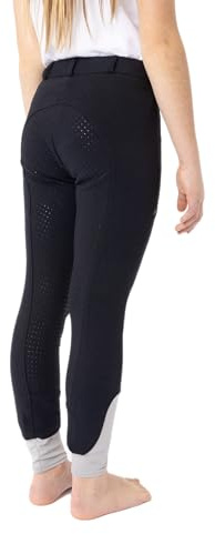 HORZE Felicia, Pantaloni da Equitazione per Bambini, con Passanti per Cintura, con Inserto Completo e Custodia per Cellulare