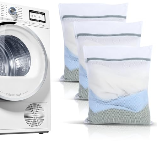 Moorle 3 Stück Wäschesack Waschmaschine, Wäschebeutel für Waschmaschine 50 x 60 cm Wäschenetz Groß, Wiederverwendbarer Wäschenetz Laundry Bag für Kurze Ärmel, Hosen, Unterwäsche, Hausschuhe