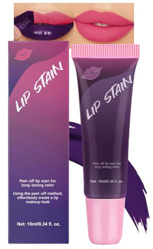 Lucidalabbra Peel Off rosa neon Tattoo Magic Matte sfoderabile Lip Stain, esfoliante Lip Tint non stick Coppa & Non-Transferred, durevole e impermeabile, rossetto liquido altamente pigmentato per