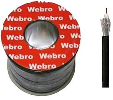 Webro RG6 50m Digital Coaxial Cable for Aerial and Satellite TV - Black