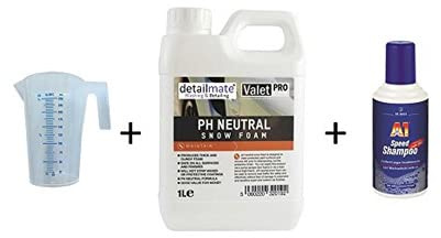 detailmate Set ValetPRO ph Neutral Snow Foam 1 Liter + 250ml Messbecher A1 Speed Shampoo Dr. Wack 500 ml Autoshampoo für Autowäsche