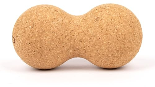Myga - Cork Peanut Lacrosse Ball Muscle Roller Self Massager for Myofascial Release, Trigger Point Therapy and Deep Tissue Massage - 14 x 6cm
