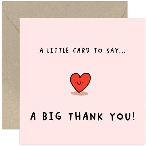 Old English Co. Sweet Thank You Card for Him or Her - A Big Thank You Card for Friends and Family - Grateful Friendship Card - For Sister, Mum, Colleague, Best Friend, Coworker | Blank Inside