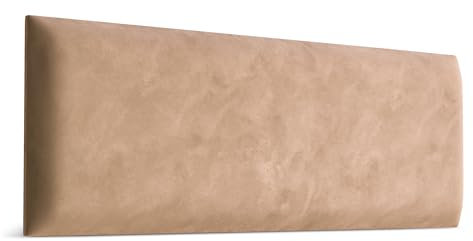 Muralo - Cojín de pared de terciopelo, panel acolchado de tela, para dormitorio, salón, cama, tapizado de pared, cabecero de cama, cojín lumbar, cojín acolchado de terciopelo mágico (beis, 50 cm x 15