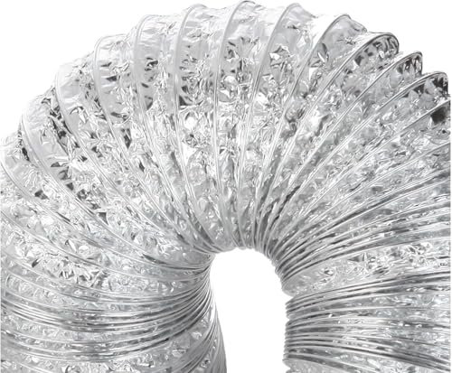 FOELANNE Aluminium-Kanäle ， Flexibler Entlüftungsschlauch for den Heim- und Werkstattgebrauch, isolierter Lüftungskanal, Luftzirkulationskanal for Küchenabluftventilatoren(5m 300mm)