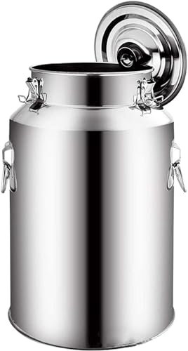 18L Stainless Steel Milk Canister, Sealed Lid Milk Churn Pot, Versatile Liquid & Solid Storage Bucket for Wine, Water, Oil, and Tea, & Leak-proof