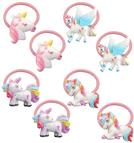 4 Pairs Of Cartoon Hair Rings, Children'S Elastic Headband, Cute Ponytail Headband, And Girls' Hair Accessories.