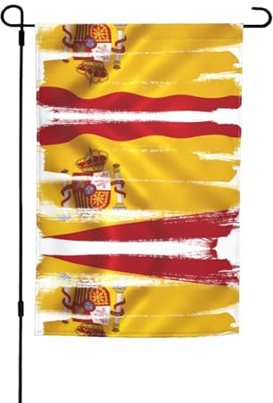 Bandiera della Spagna decorativa da giardino, 30,5 x 45,7 cm, antirughe e anti-sbiadimento, adatta per giardino, cortile, prato, balcone