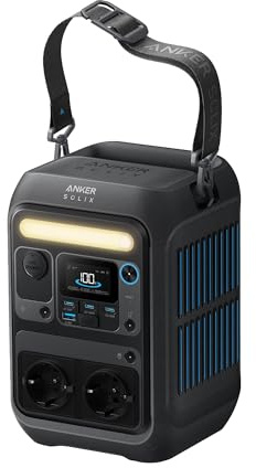 Anker SOLIX C300X Tragbare Powerstation, 288Wh LiFePO4 Akku, 300W (Max 600W) Solargenerator, 140W Beiseitige Schnellladeleistung, Für Camping, Draußen, Reisen, Notfälle, unterwegs (Solarpanel Optional