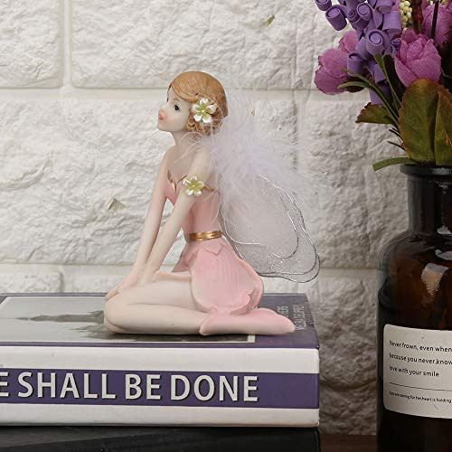 Pssopp Figurine d'ange en Résine, Fée de Fleurs Faite à la Main avec Papillon, Poupée Décorative pour Le Bureau à Domicile, pour Les Femmes, 4,5x2,6x4,2 Pouces