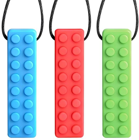 3PCS Chew Necklaces for Sensory Silicone Food Grade Bundle with Chewing Toys for ADHD SPD Autism Biting Needs Boys Girls Teething Oral Motor Aids Chewy Teether for Adults Reduce Anxiety Fidget