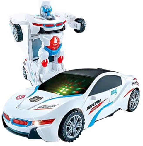 Electric Transform Car,Transform Car Toy | Lys elektrisk leksaksbil | Inomhus utomhus pojkar deformation fordon leksak för bakgård, dagis, sovrum