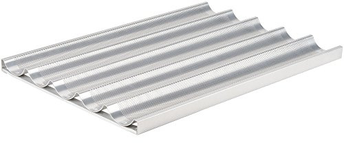 Chicago Metallic 49035 Uni-Lock Baguette/French Bread Pan 5-long perforated - C