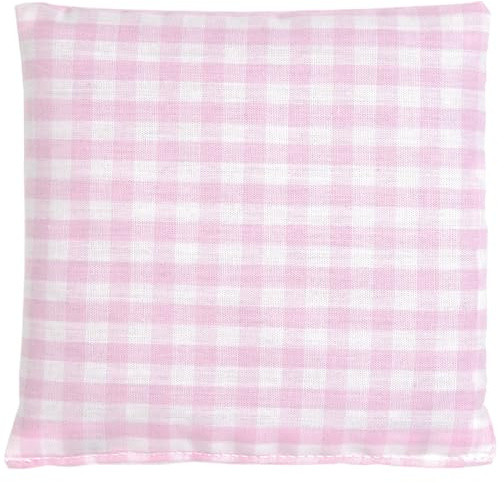Kirschkernkissen 12x12cm - Bio Stoff rosa-weiß - Wärmekissen & Kältekissen - Körnerkissen