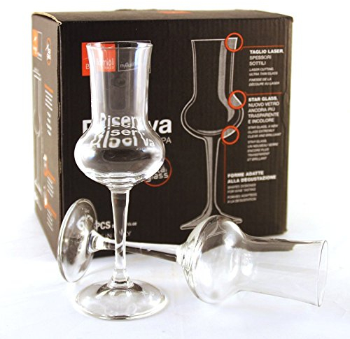Bormioli Set 6 Bicchierini calici riserva Grappa Trasparenti 8 cl Grappa