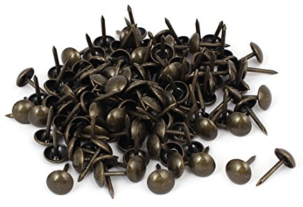 Sourcingmap Leather Sofa 8mm x 15mm Round Head Upholstery Tack Nail Bronze Tone 120pcs