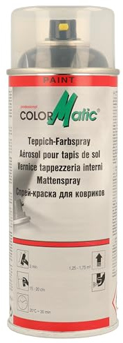 COLORMATIC Teppich-Farbspray Anthrazit 400 ml - Sprühfarbe für Teppiche | Farbauffrischung für Textilfußmatten, Autoteppiche, Gummi & Kunststoffe im PKW