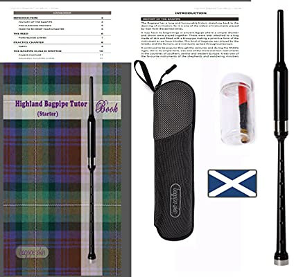 Bagpipe Practice Chanter, eBook, padded chanter case and famous Scottish reed included.
