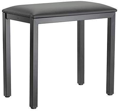 K&M 14088 Klavierbank Schwarz - Stahl, Kunstleder - vierbeiniger Keyboard-Polstersitz - robust vormontierter Stahlrahmen